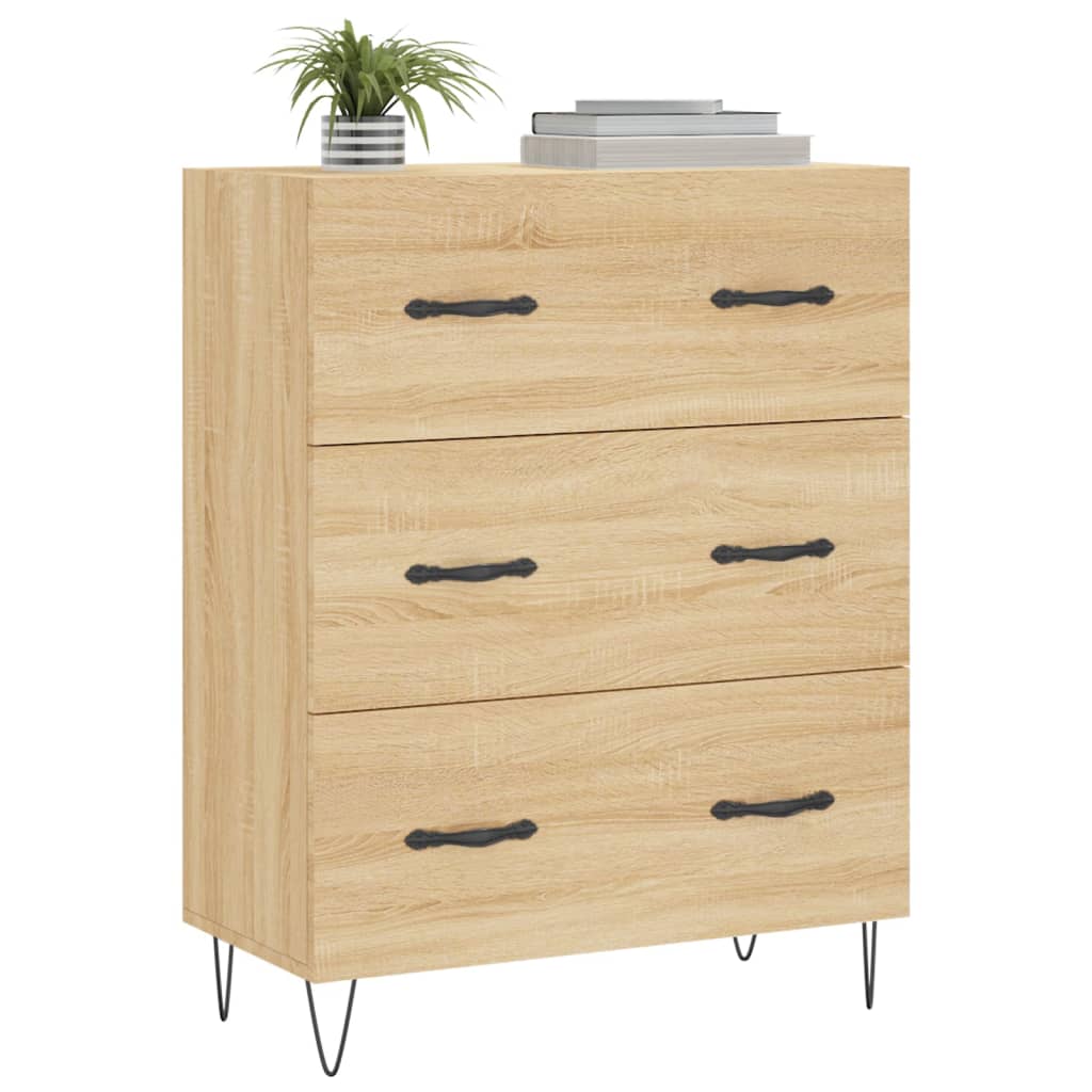 vidaXL Dressoir 69,5x34x90 cm bewerkt hout sonoma eikenkleurig