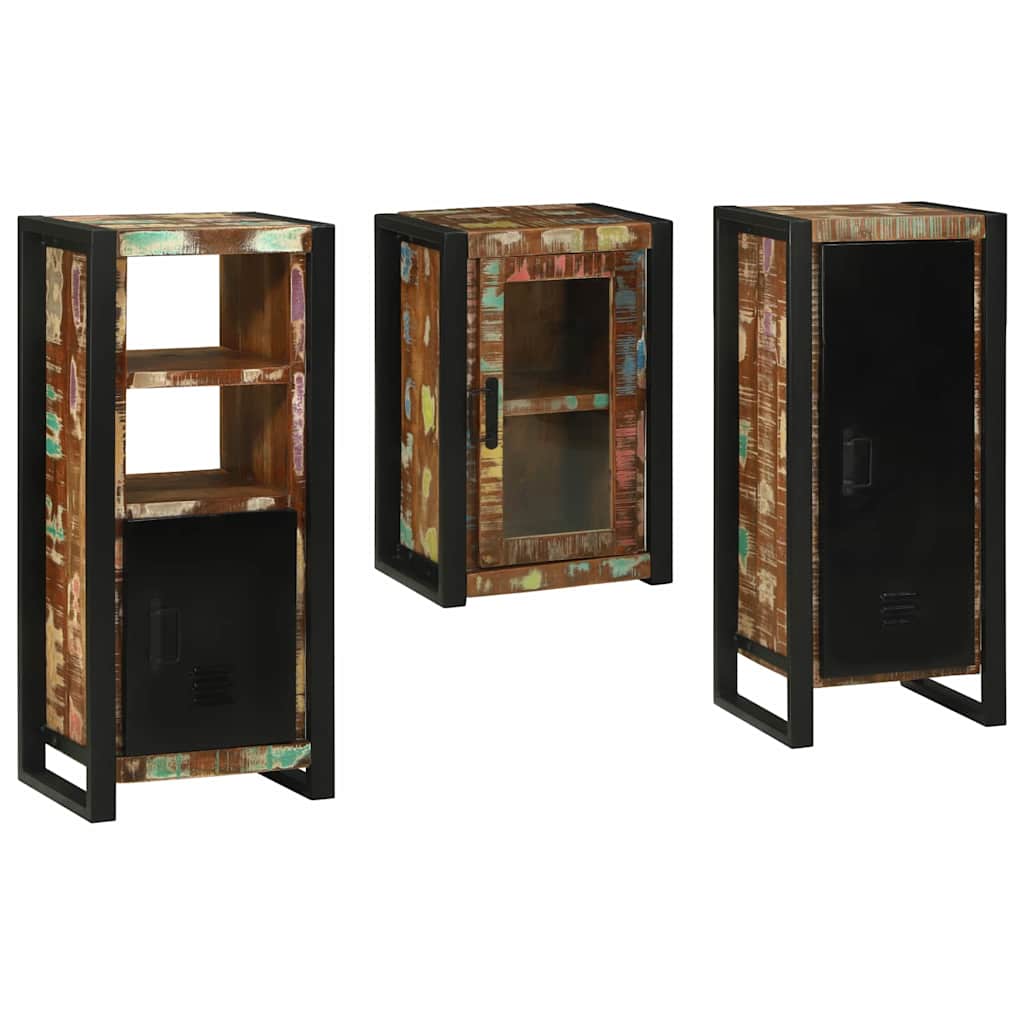 vidaXL Badkamermeubelset 3 pcs Multikleur Massief gerecycled hout
