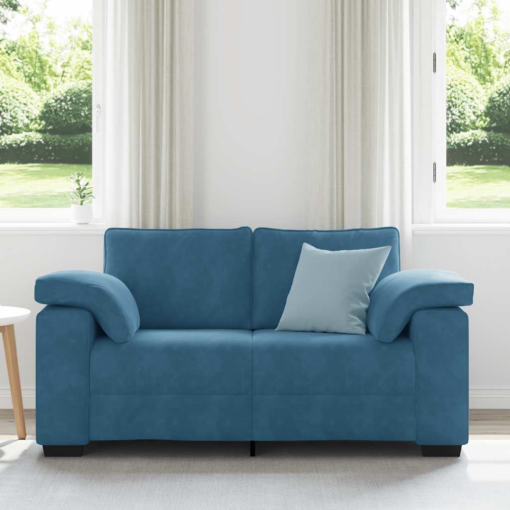 vidaXL Loveseat Sofa Blauw 120 cm Fluweel
