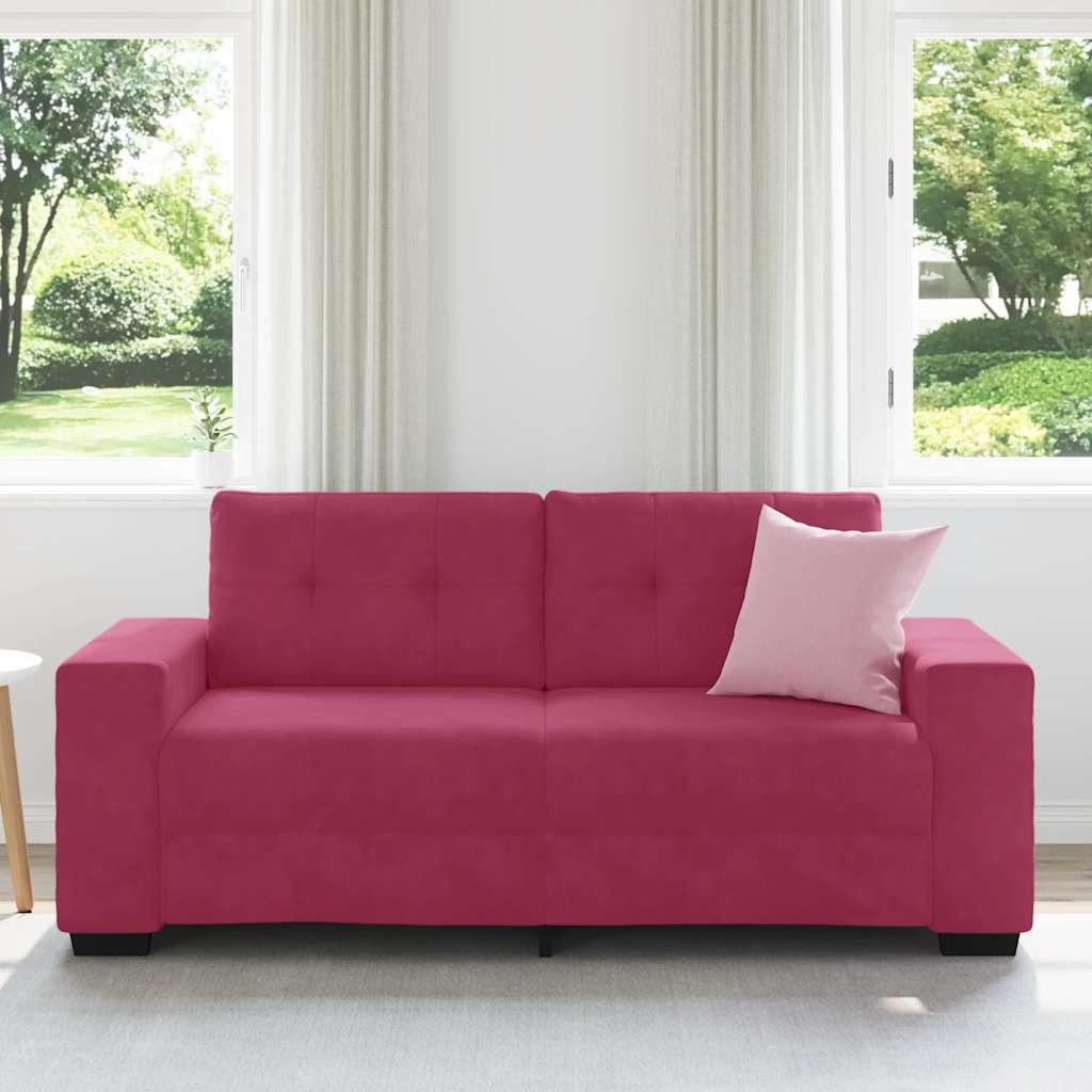 vidaXL Loveseat Sofa Wijnrood 140 cm Fluweel