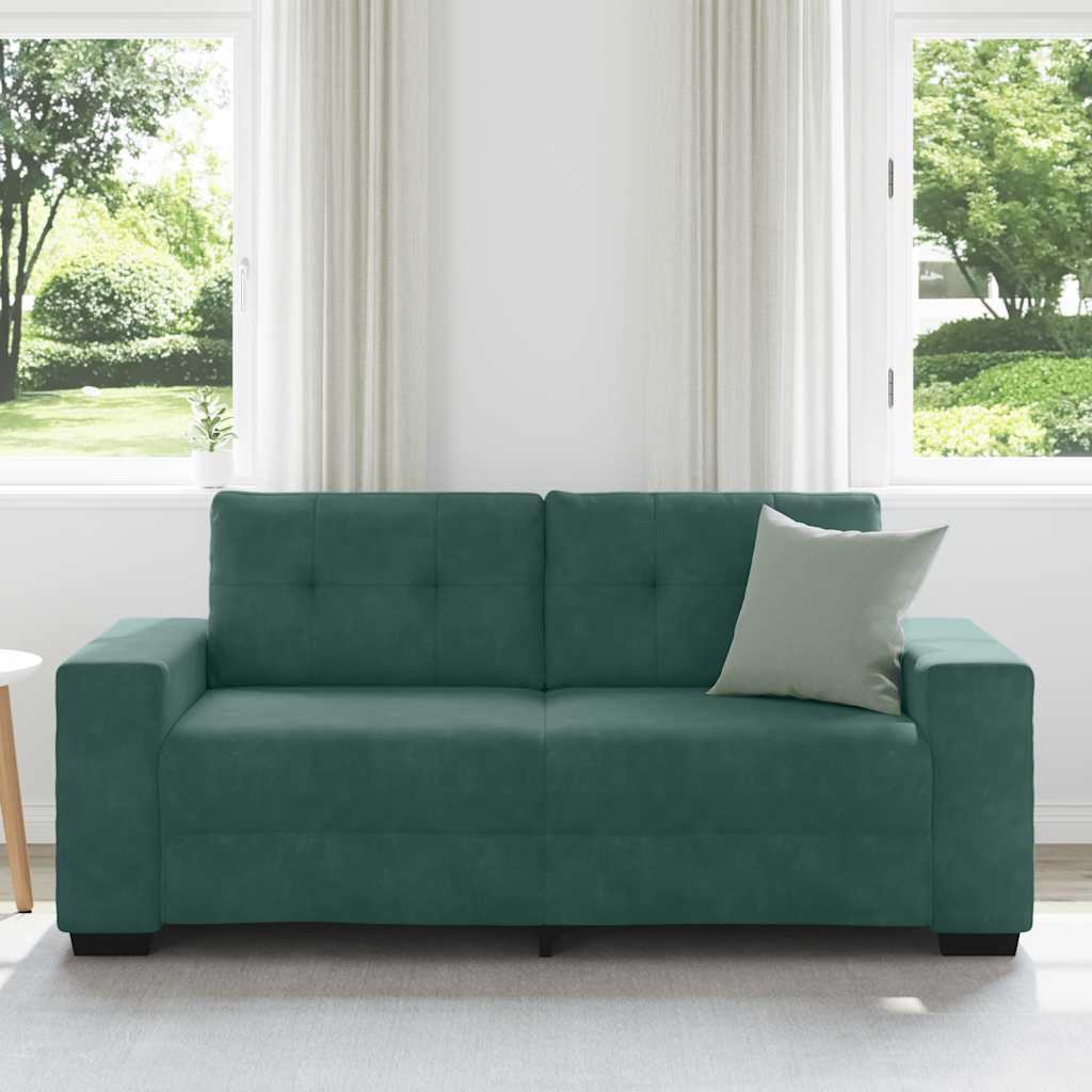 vidaXL Loveseat Sofa Donkergroen 140 cm Fluweel