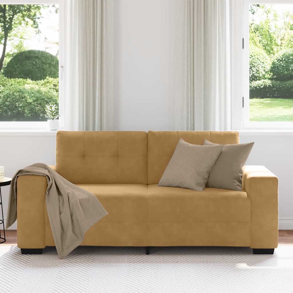 vidaXL Loveseat Sofa Bruin 140 cm Fluweel