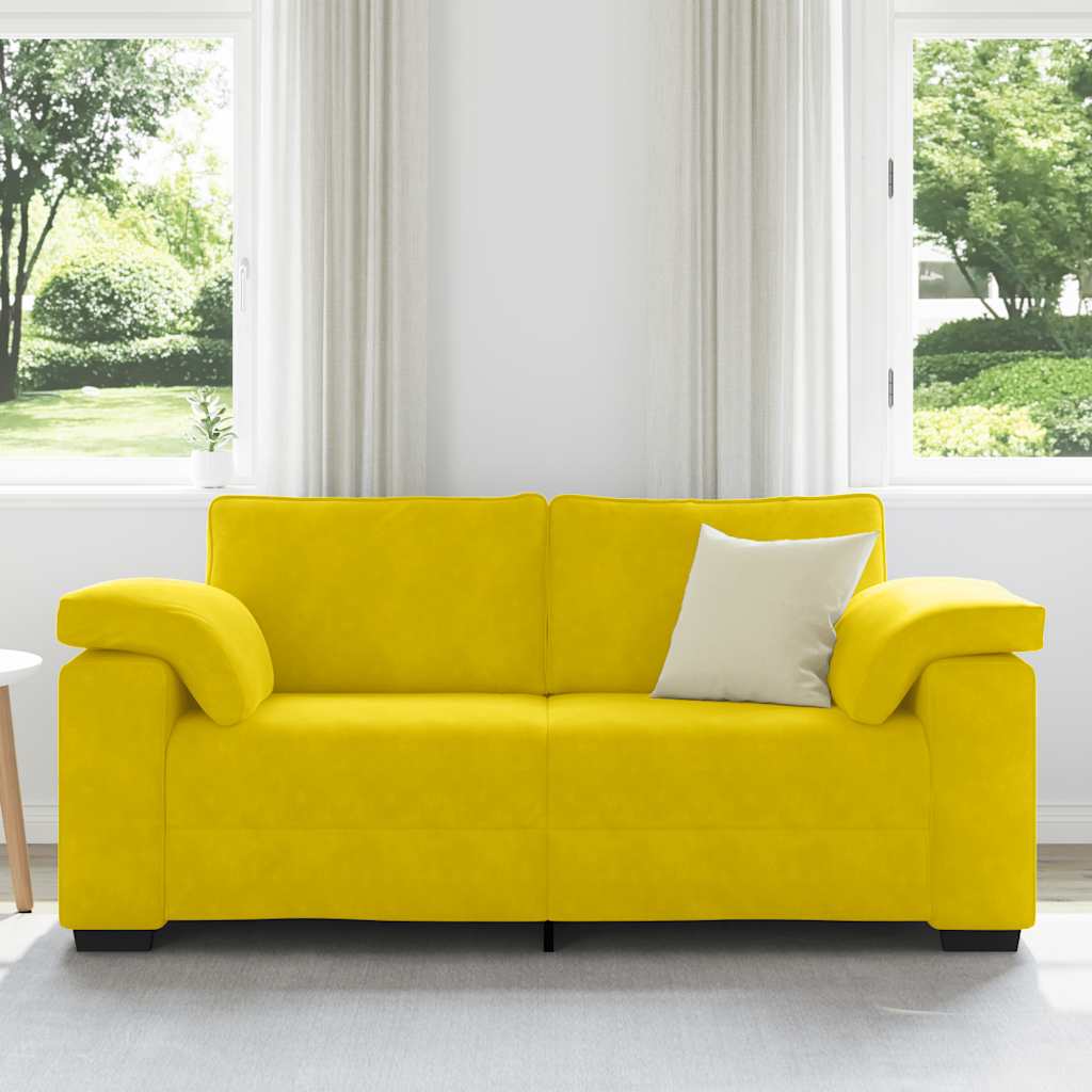 vidaXL Loveseat Sofa Geel 140 cm Fluweel