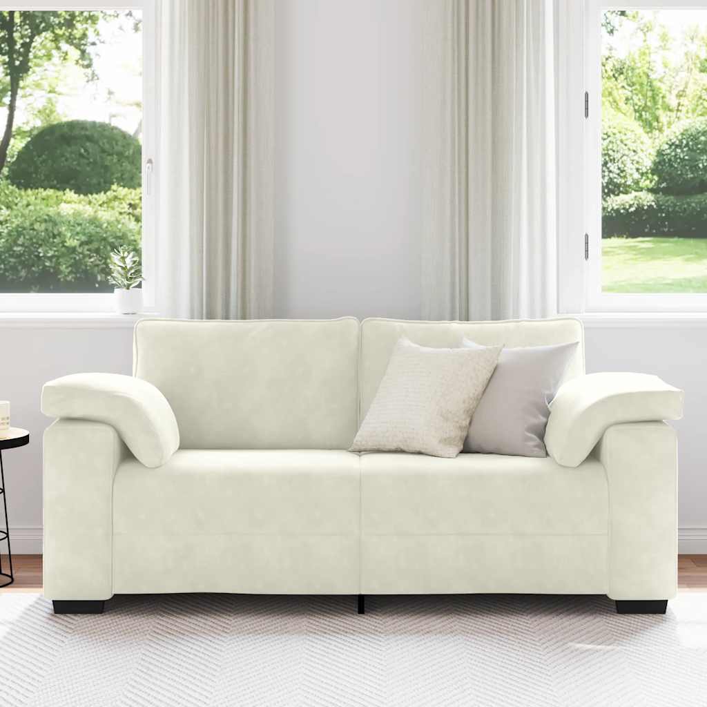 vidaXL Loveseat Sofa Crème 140 cm Fluweel