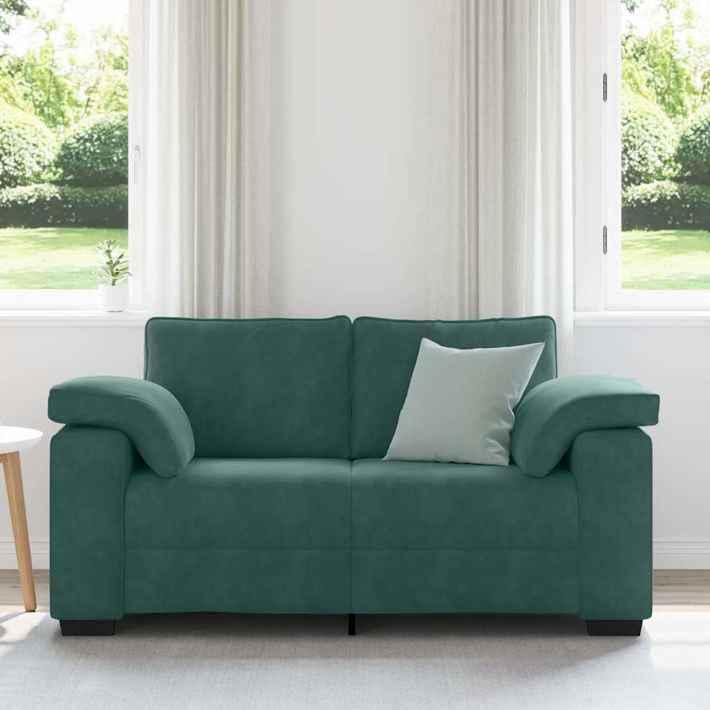 vidaXL Loveseat Sofa Donkergroen 120 cm Fluweel
