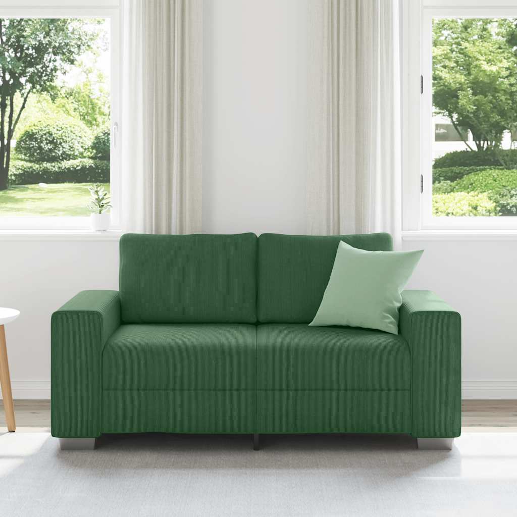 vidaXL Loveseat Sofa Donkergroen 120 cm Corduroy Stof