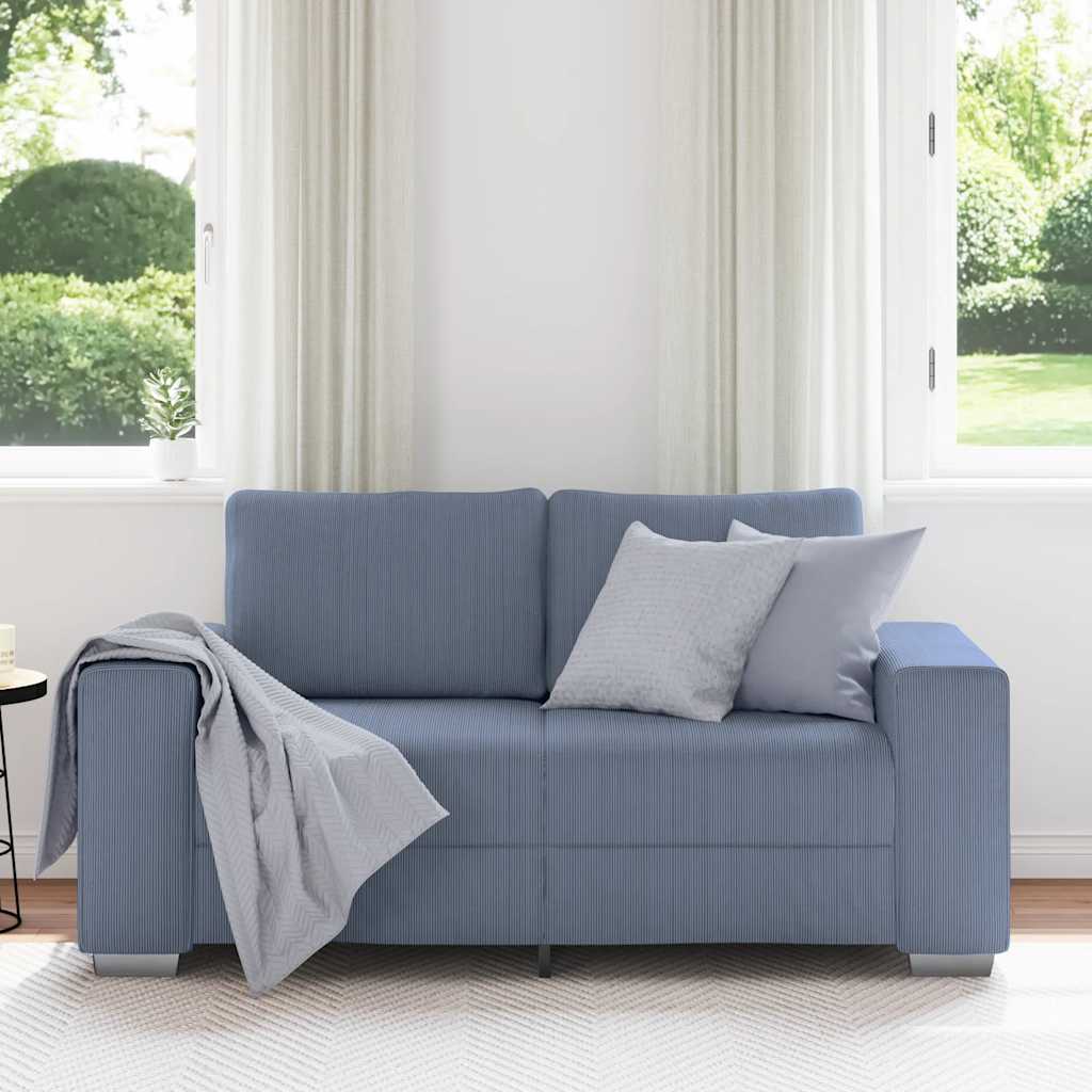 vidaXL Loveseat Sofa Blauw 120 cm Corduroy Stof