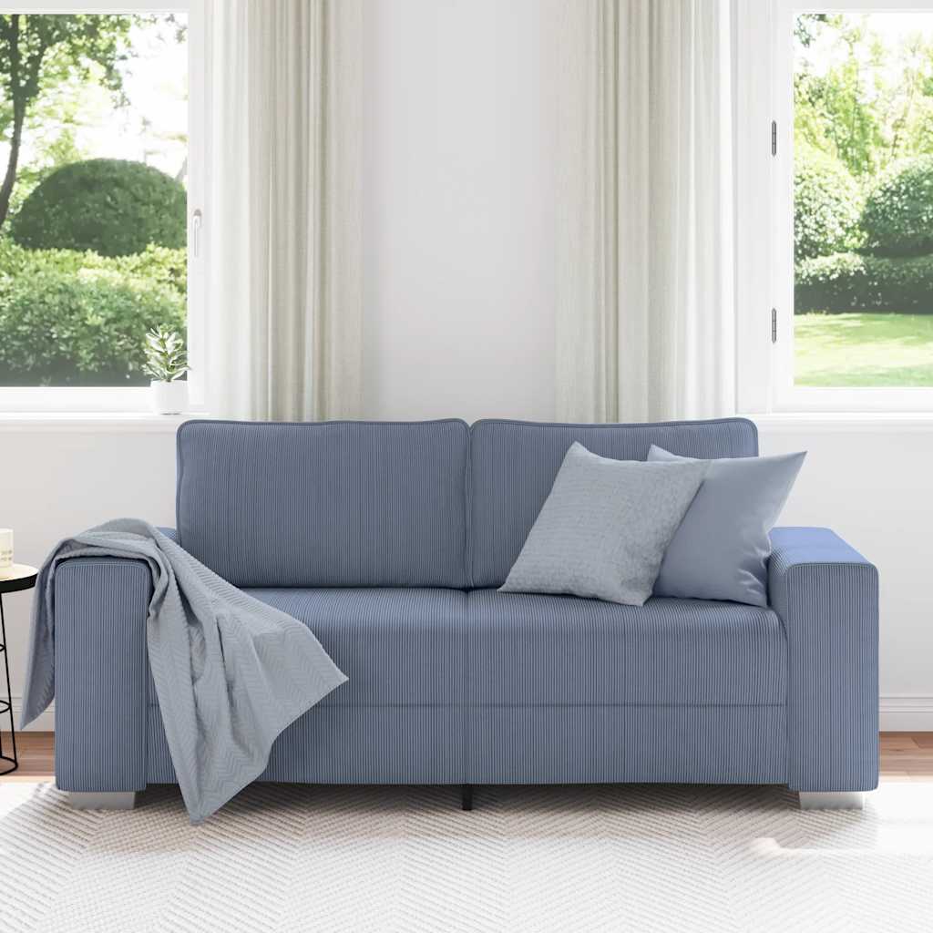 vidaXL Loveseat Sofa Blauw 140 cm Corduroy Stof