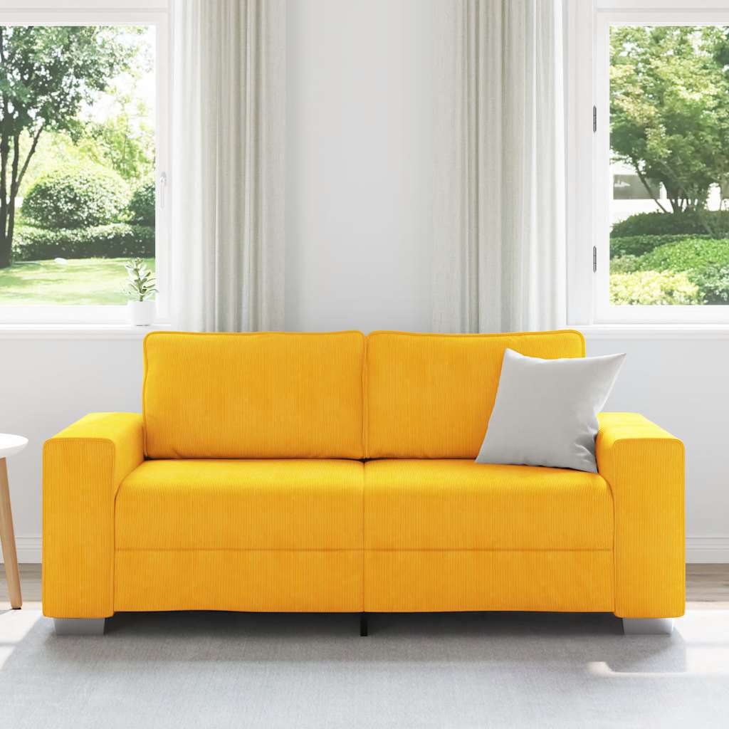 vidaXL Loveseat Sofa Lichtgeel 140 cm Corduroy Stof