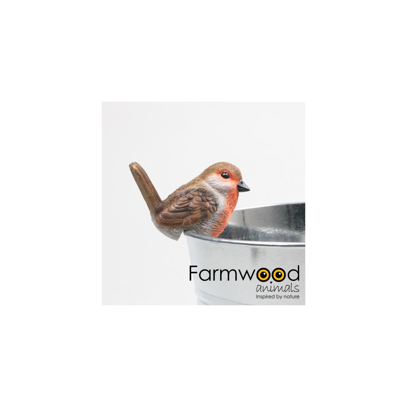 Farmwood Animals Pothanger vogel roodborstje