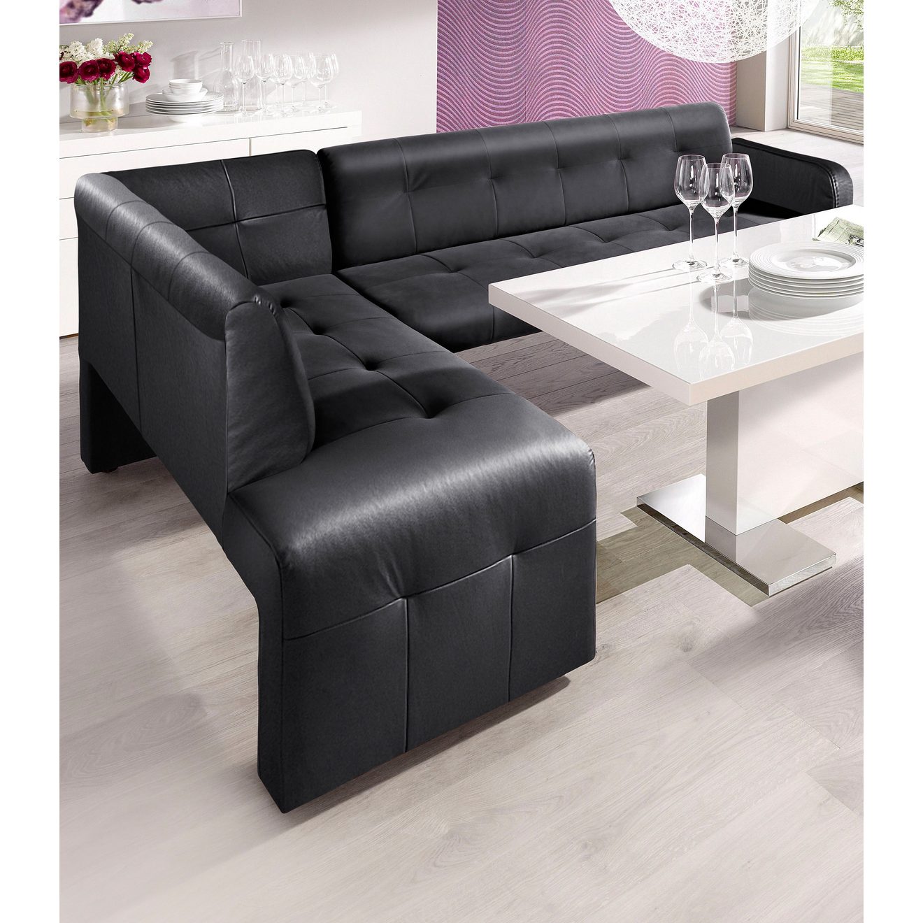 Exxpo - sofa fashion Eetbank Barista, comfortabel en elegant, hoge bodemvrijheid Hoekbank Barista comfortabel en elegant, hoogwaardige detailafwerking