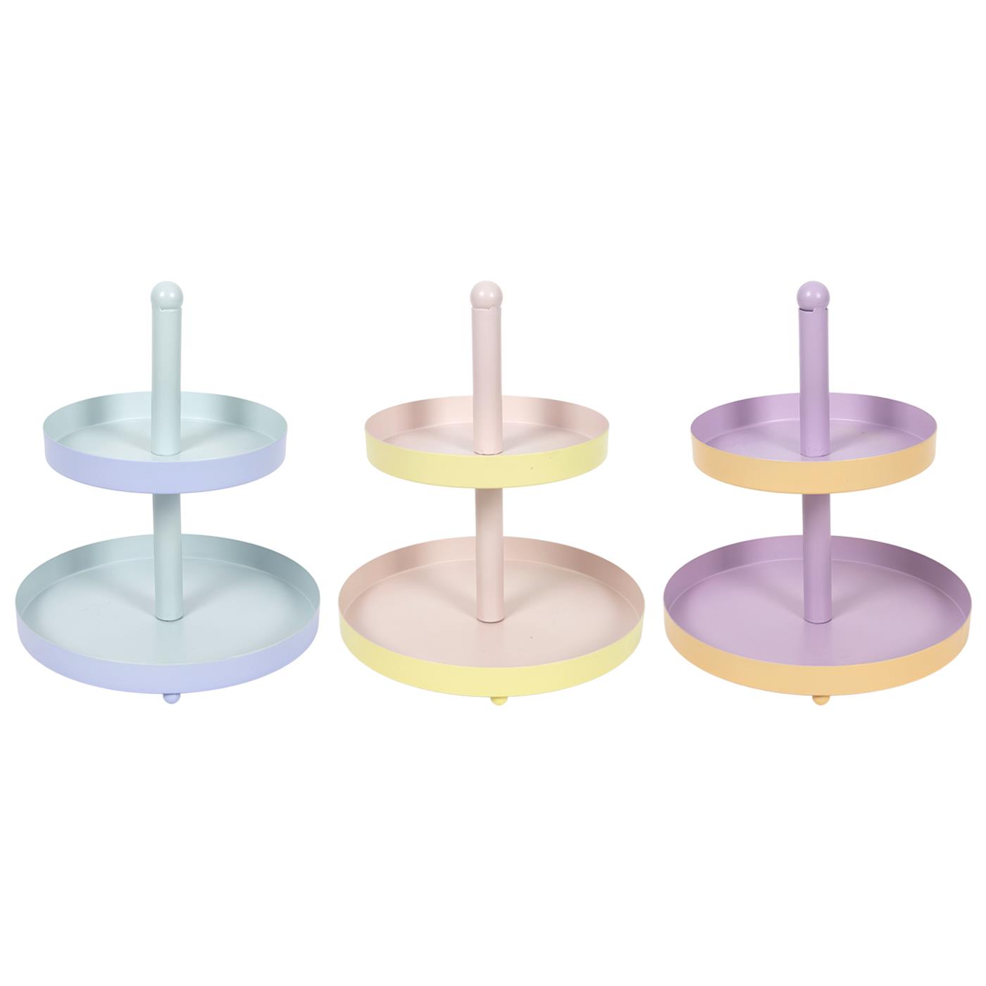 Merkloos Etagere 2-tone metaal 2-laags Ø20xh23cm