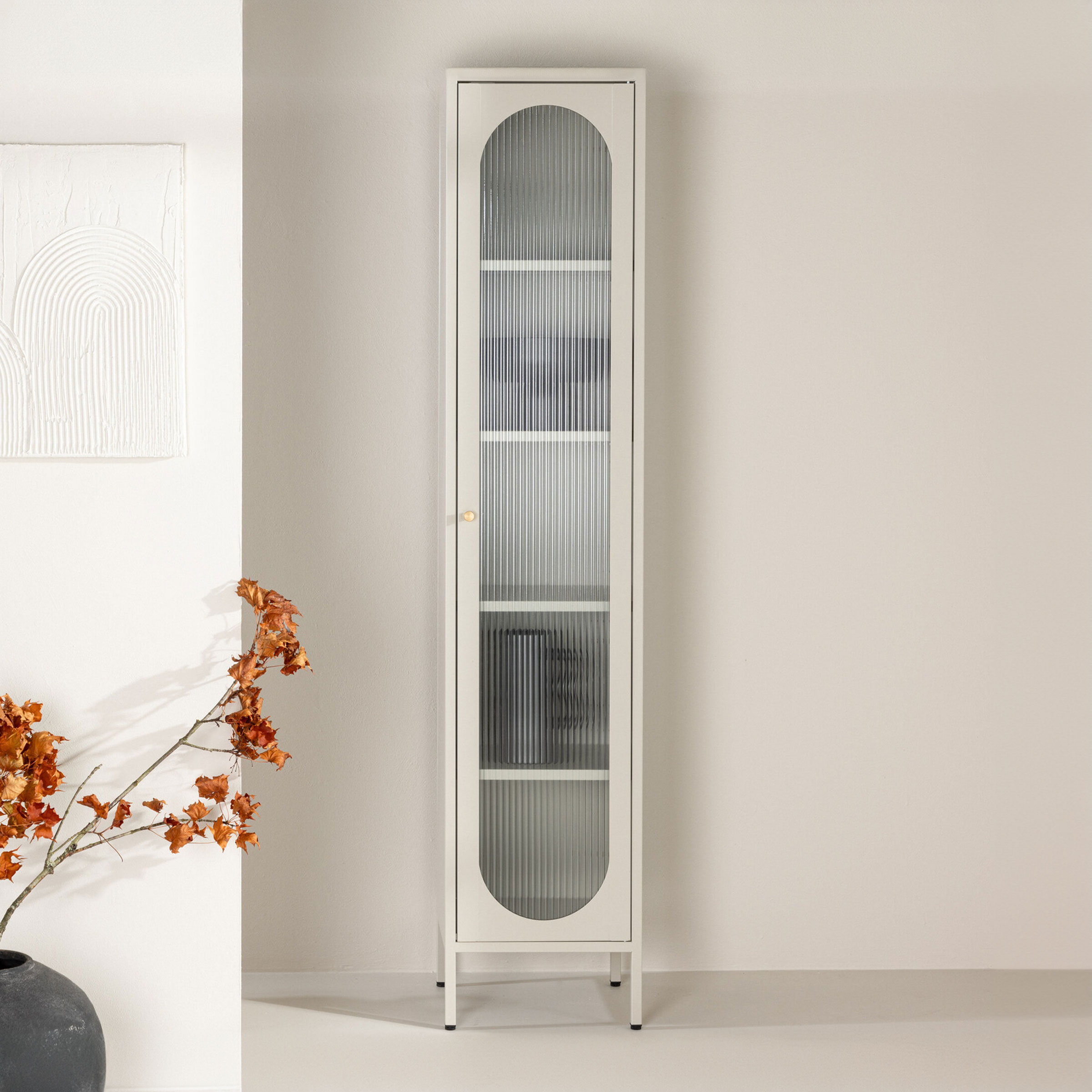 Nohr Vitrinekast Tilla 180 x 37cm - Beige