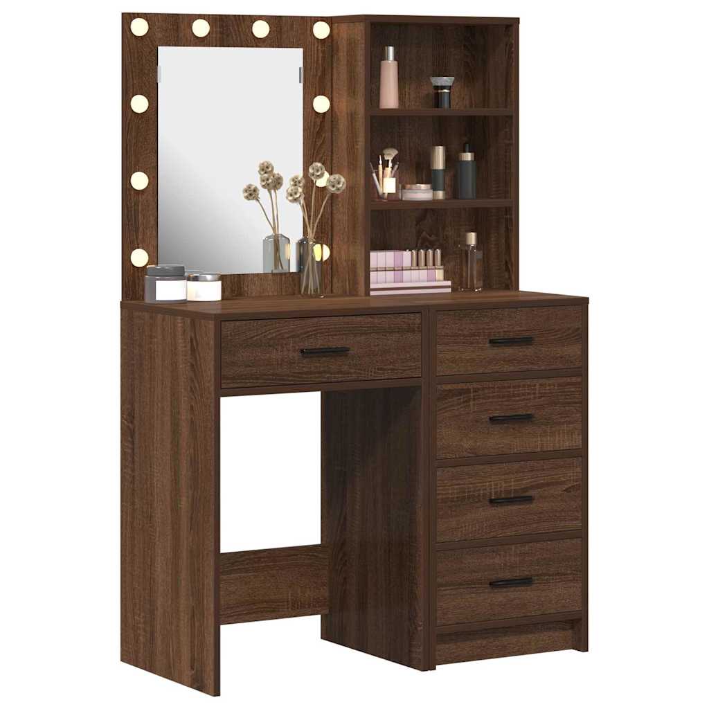 vidaXL Plafondtafel met lade 2 pcs Bruin 50 x 41 x 135 cm Bewerkt hout
