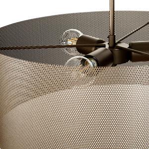 Domiluce Deckenlampe Zofia, kaffeebraun, Metall, &Oslash; 50 cm, 3-flg., E27