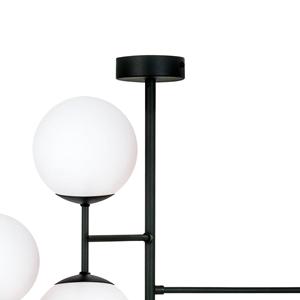 Domiluce Deckenlampe Korek, schwarz/wei&szlig;, Glas, 75 cm, 7-flg., E14