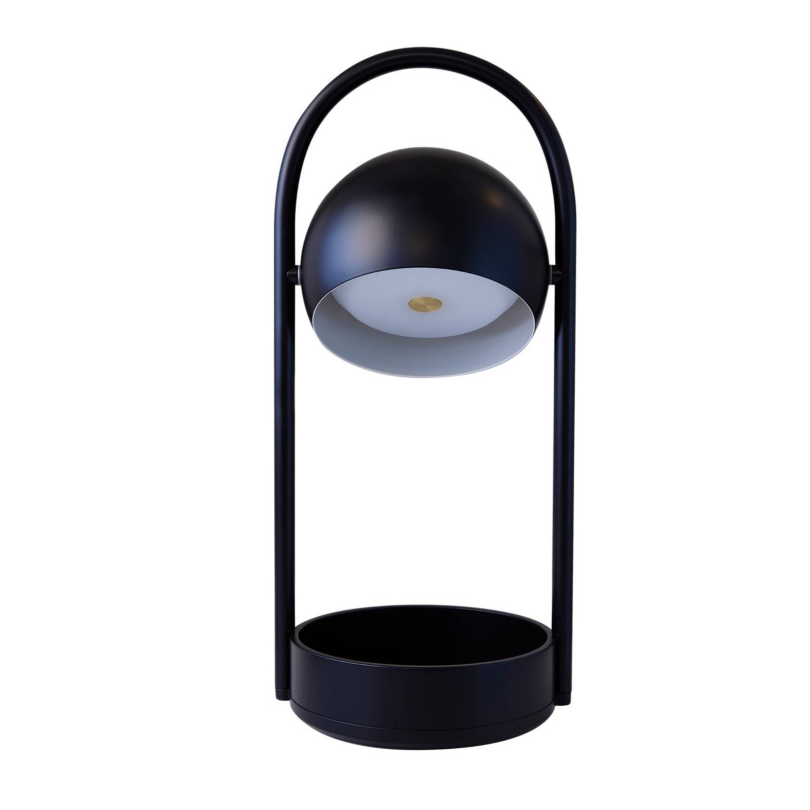 Frandsen LED-tafellamp Ball Portable, zwart, staal