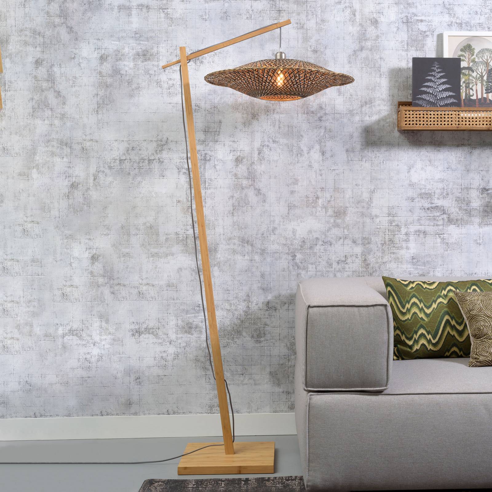 Good & Mojo Bali vloerlamp frame natuur Ø60cm