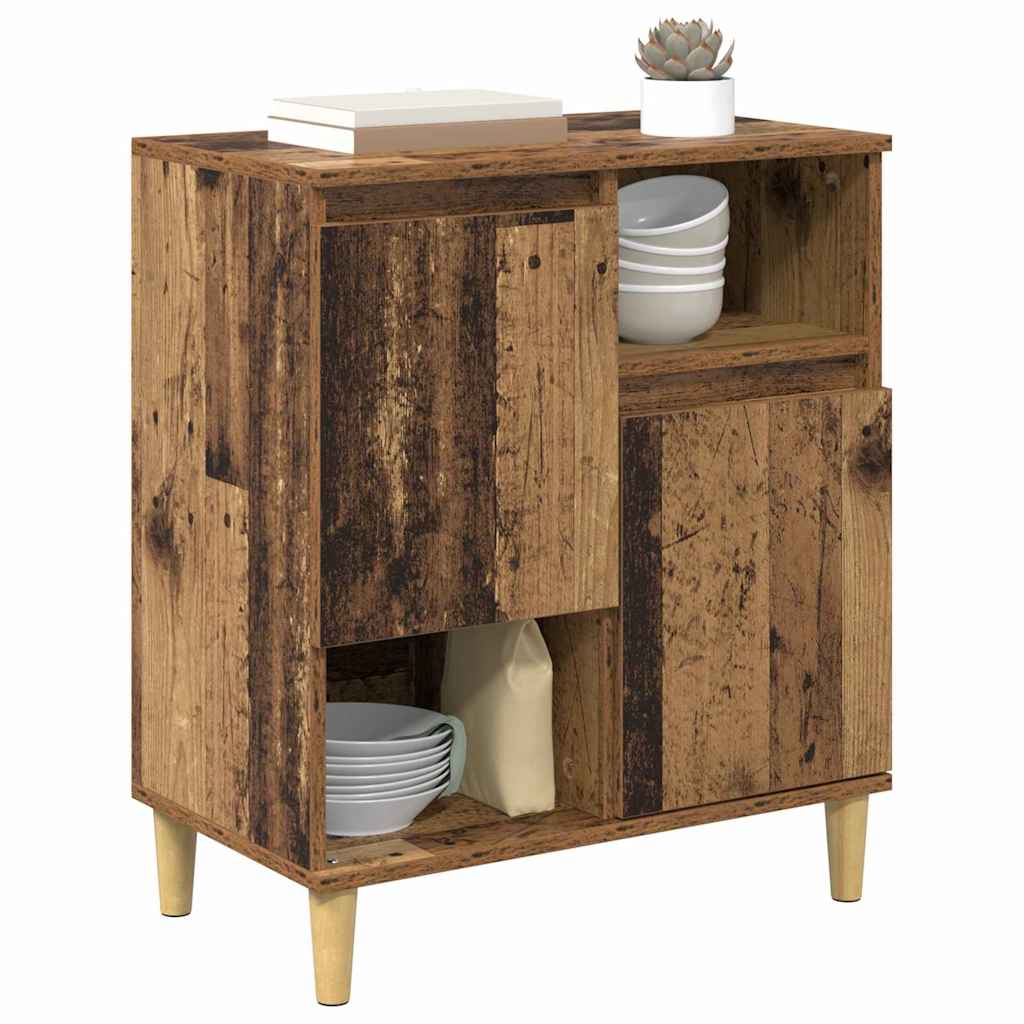 vidaXL Dressoir Oud hout 35 x 60 x 70 cm Bewerkt hout