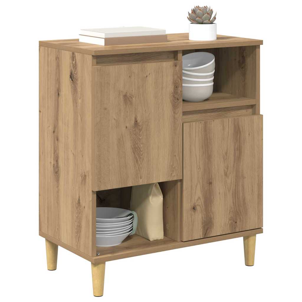 vidaXL Dressoir artisanaal eikenkleurig 35 x 60 x 70 cm Bewerkt hout