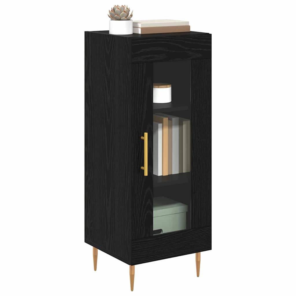 vidaXL Dressoir Zwart eiken 34 x 34.5 x 90 cm Bewerkt hout
