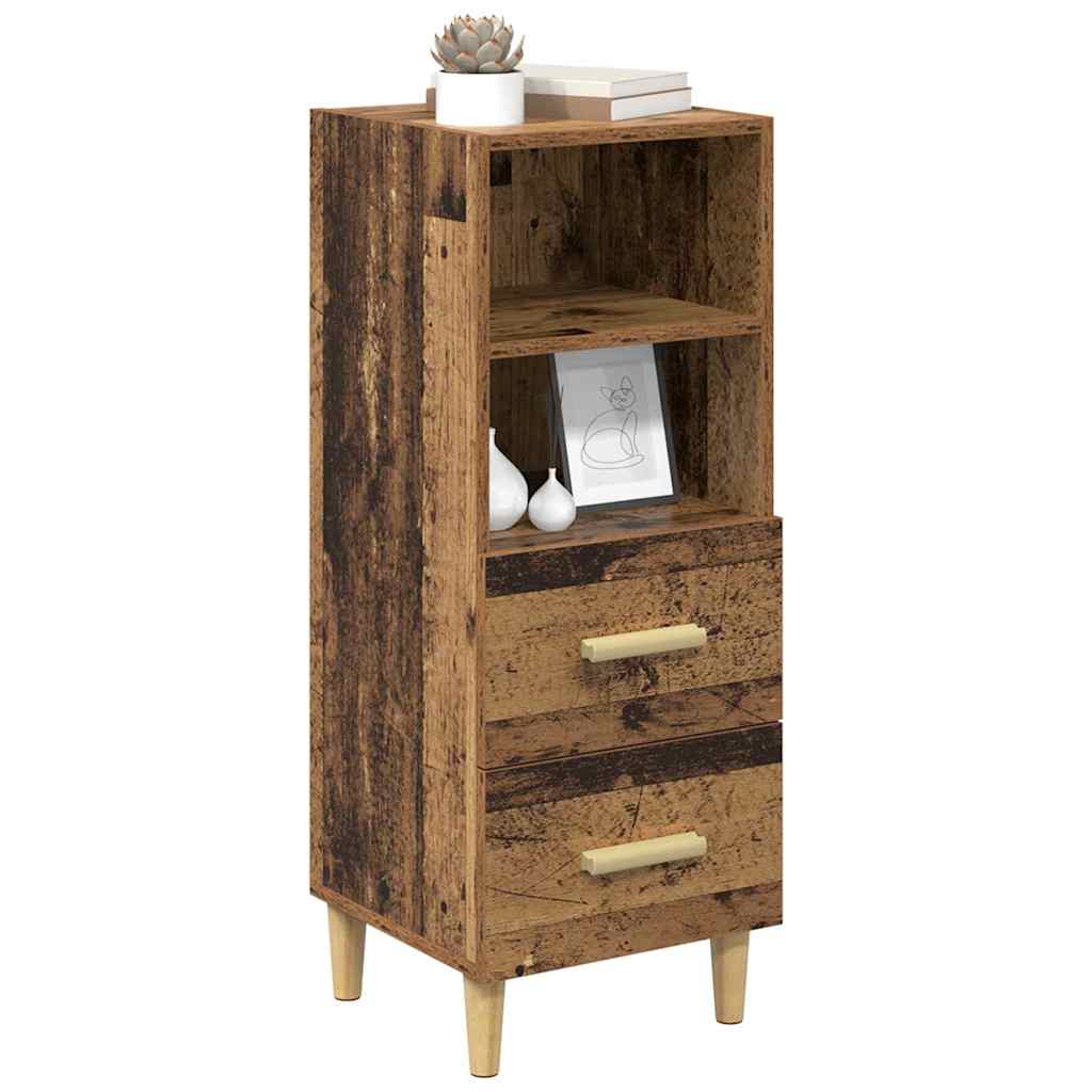vidaXL Dressoir met lade Oud hout 34 x 34.5 x 90 cm Bewerkt hout