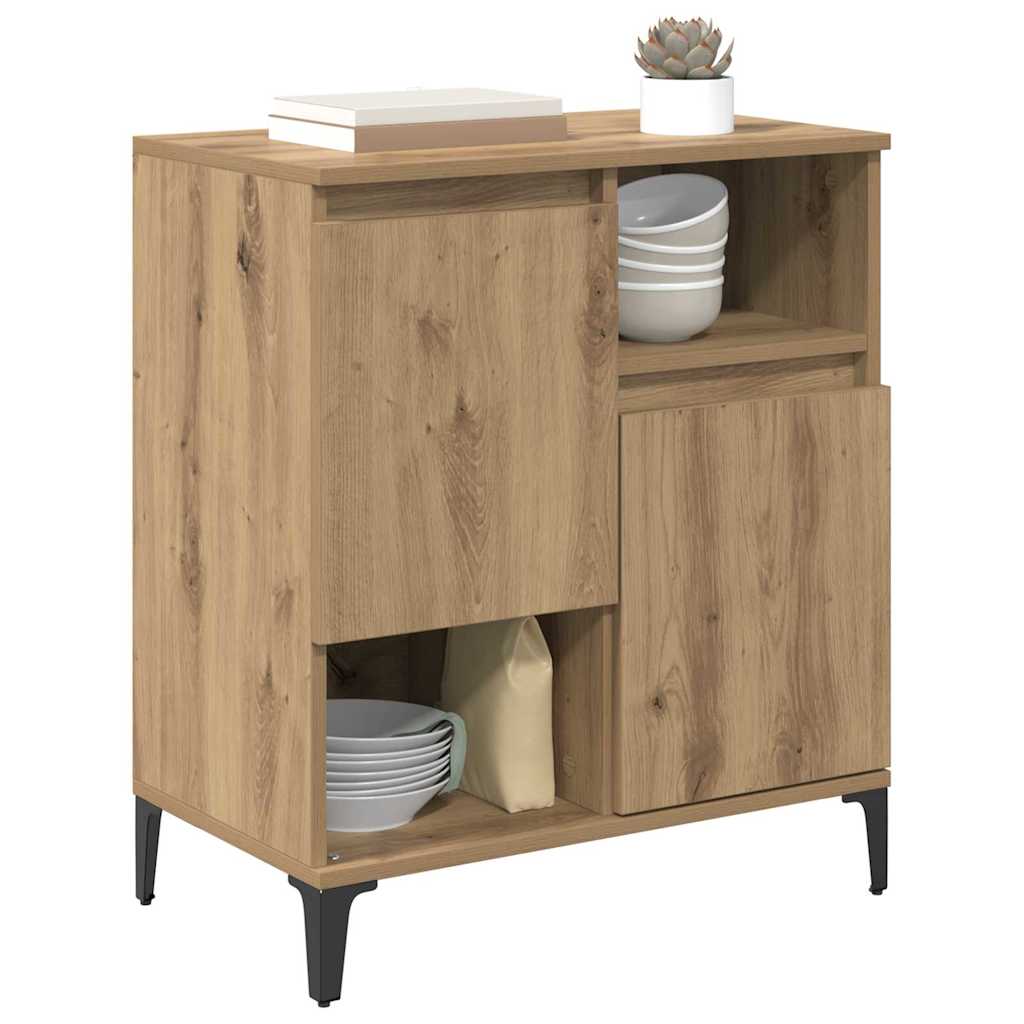 vidaXL Dressoir artisanaal eikenkleurig 60 x 35 x 70 cm Bewerkt hout
