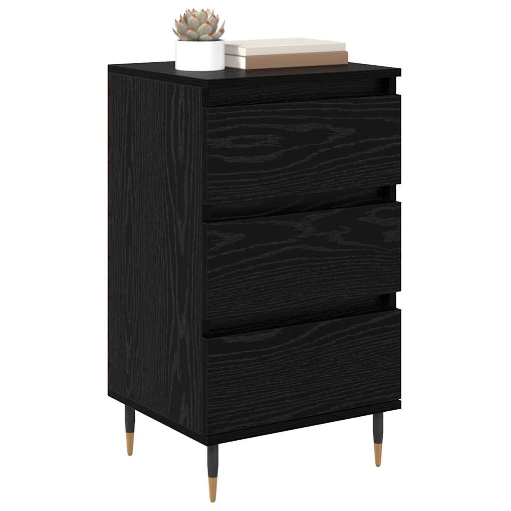 vidaXL Dressoir met lade Zwart eiken 35 x 40 x 70 cm Bewerkt hout