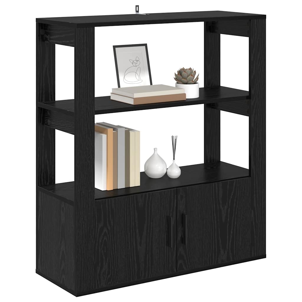 vidaXL Dressoir Zwart eiken 30 x 80 x 90 cm Bewerkt hout