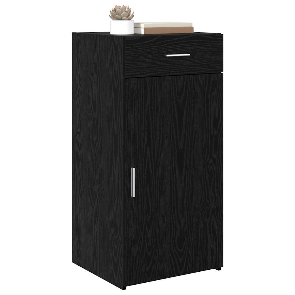 vidaXL Dressoir met lade Zwart eiken 42,5 x 40 x 93 cm Bewerkt hout