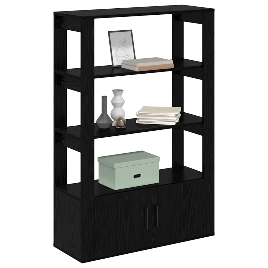 vidaXL Dressoir Zwart eiken 30 x 80 x 119,5 cm Bewerkt hout