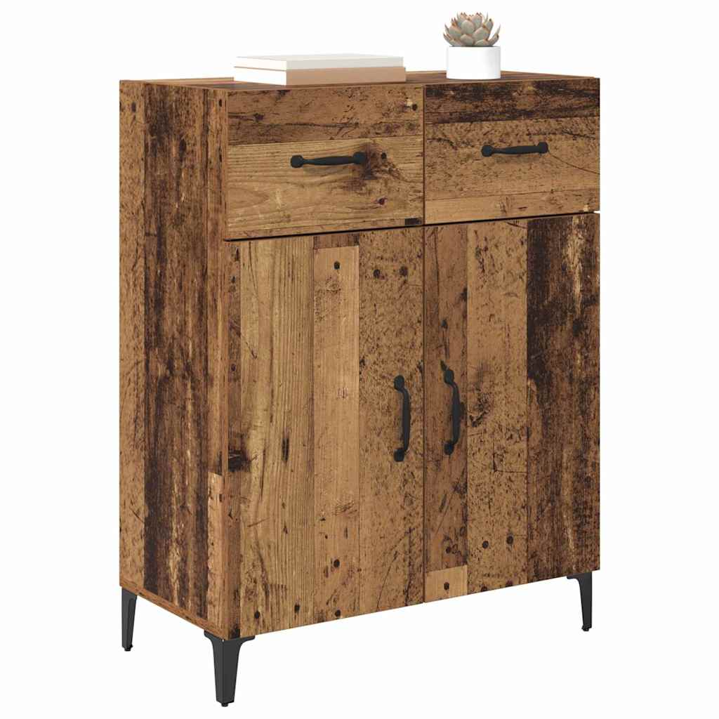 vidaXL Dressoir met lade Oud hout 34 x 69,5 x 90 cm Bewerkt hout
