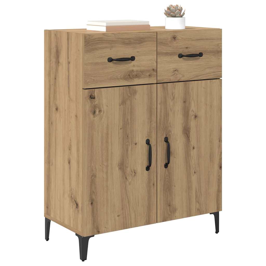 vidaXL Dressoir artisanaal eikenkleurig 34 x 69,5 x 90 cm Bewerkt hout