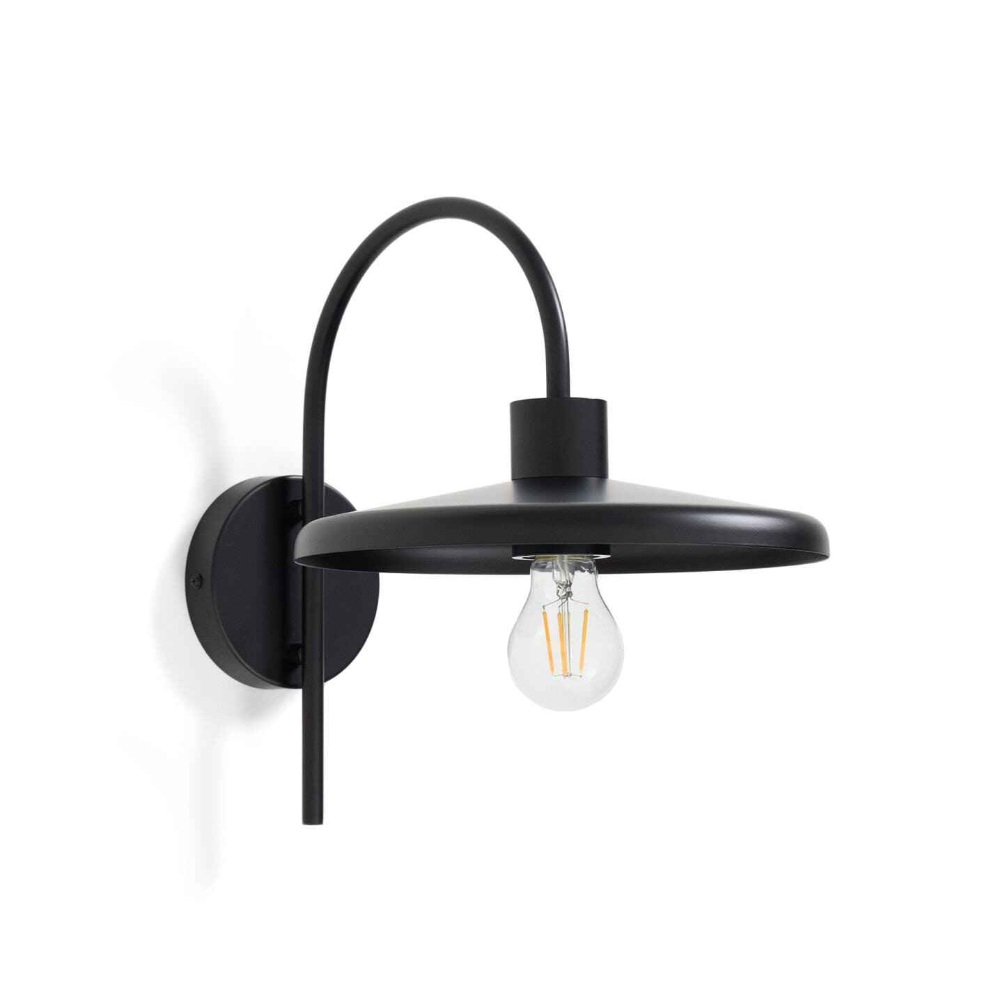 Kave Home Wandlamp Nuvira Gesatineerd metaal - Zwart