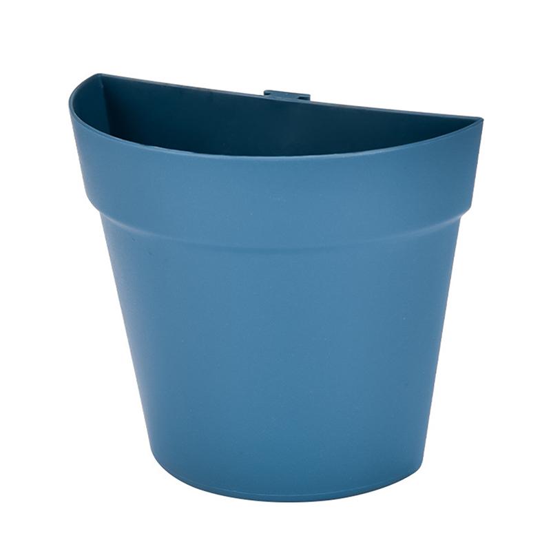 Prayer M Wall Mounted Plastic Potted Plant Flowerpot Creative Wall Hanging Semi Circular Small Flower Pot Wall Decoration blauw