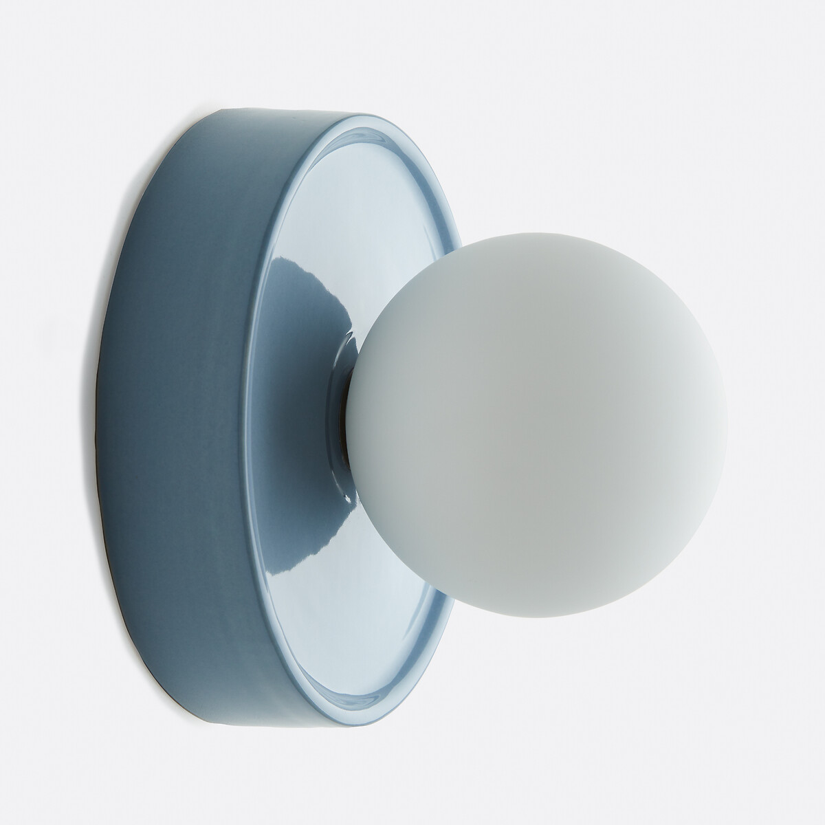 LA REDOUTE INTERIEURS Ronde wandlamp van keramiek en opaline glas, Holi