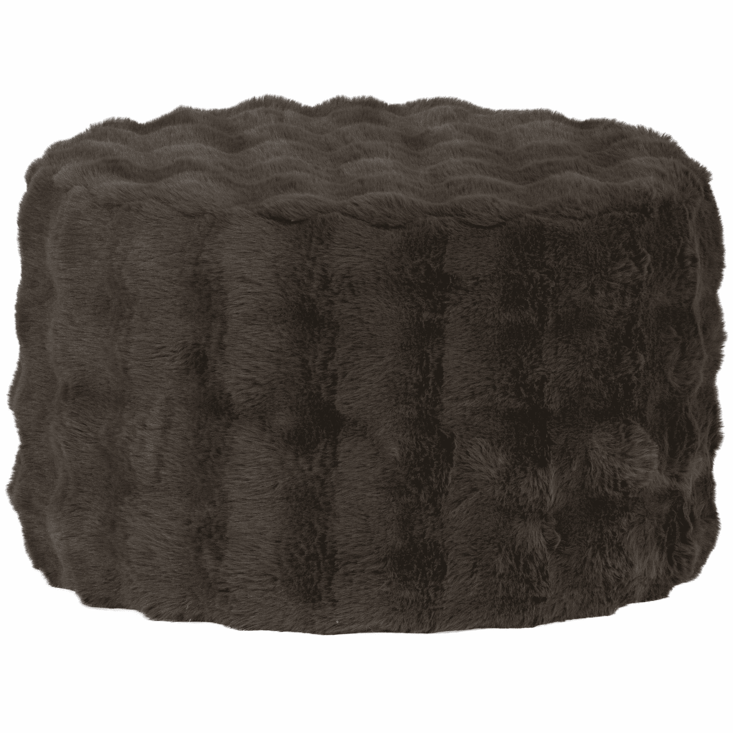WOOOD Poef Olven Fluffy stof - Bruin