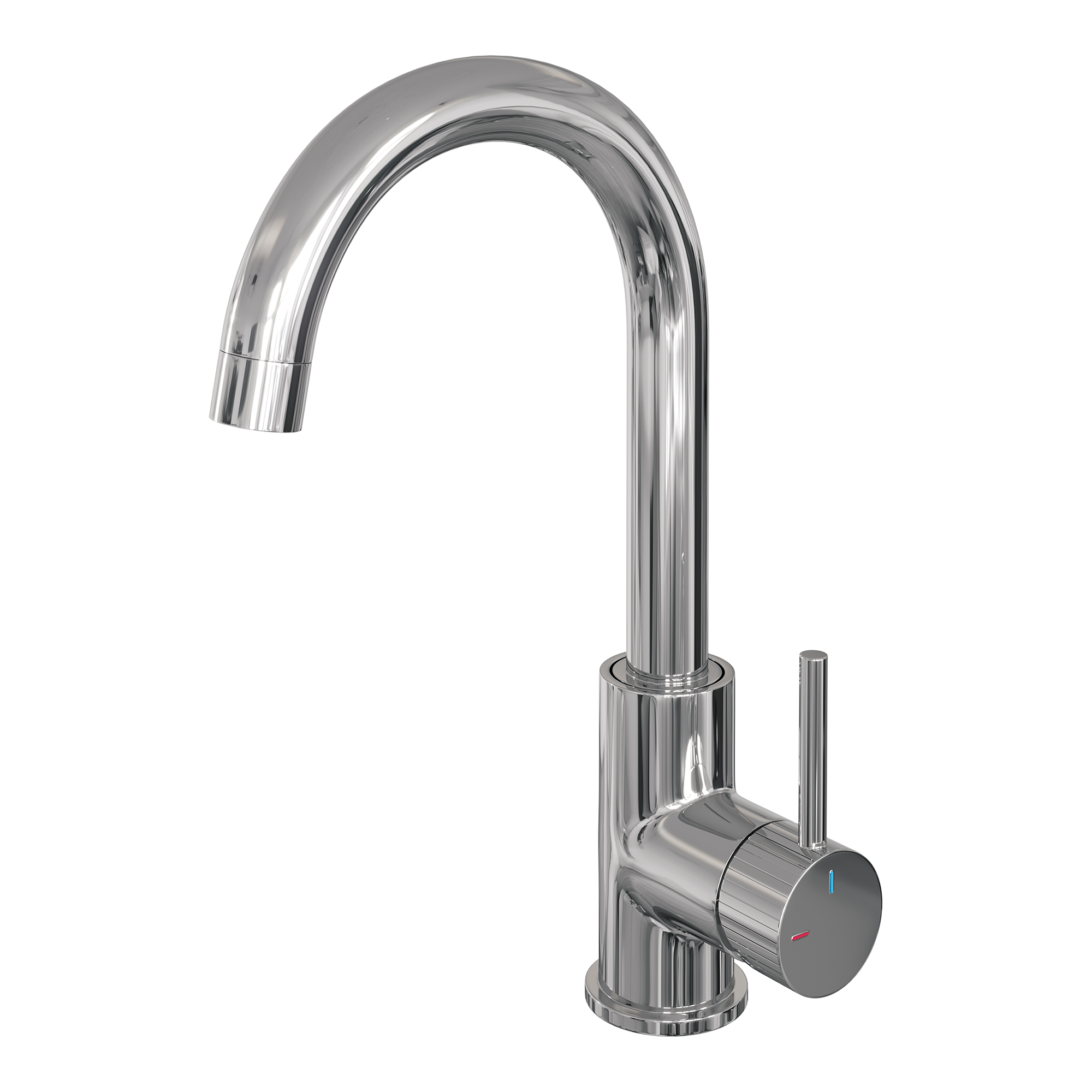 Brauer Stripe hoge opbouw wastafelmengkraan met draaibare ronde uitloop model A chroom
