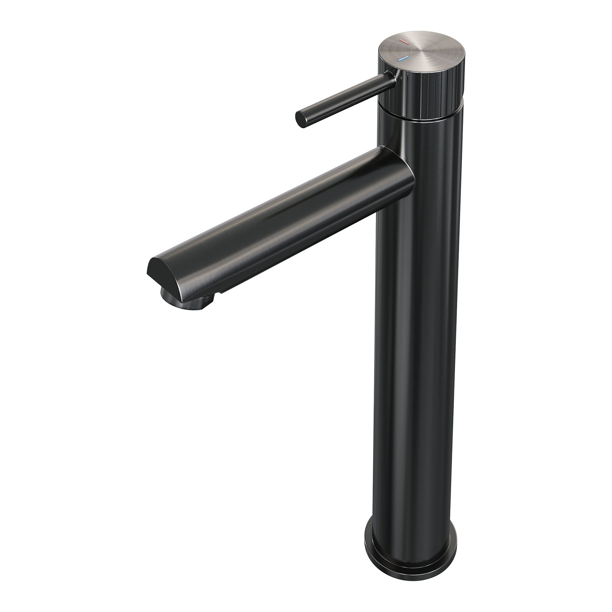Brauer Stripe verhoogde opbouw wastafelmengkraan model A gunmetal geborsteld PVD