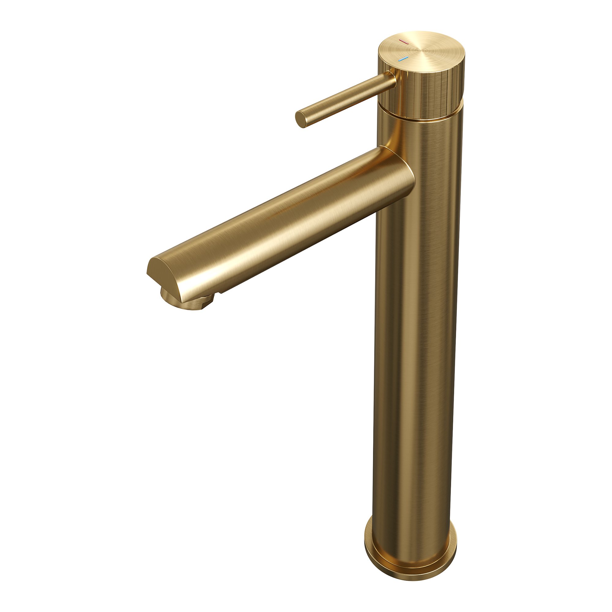 Brauer Stripe verhoogde opbouw wastafelmengkraan model A goud geborsteld PVD