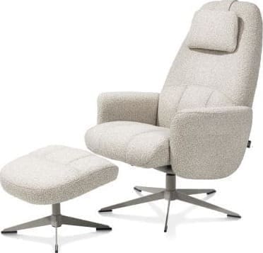 Torino relaxfauteuil incl. poef - silk grey