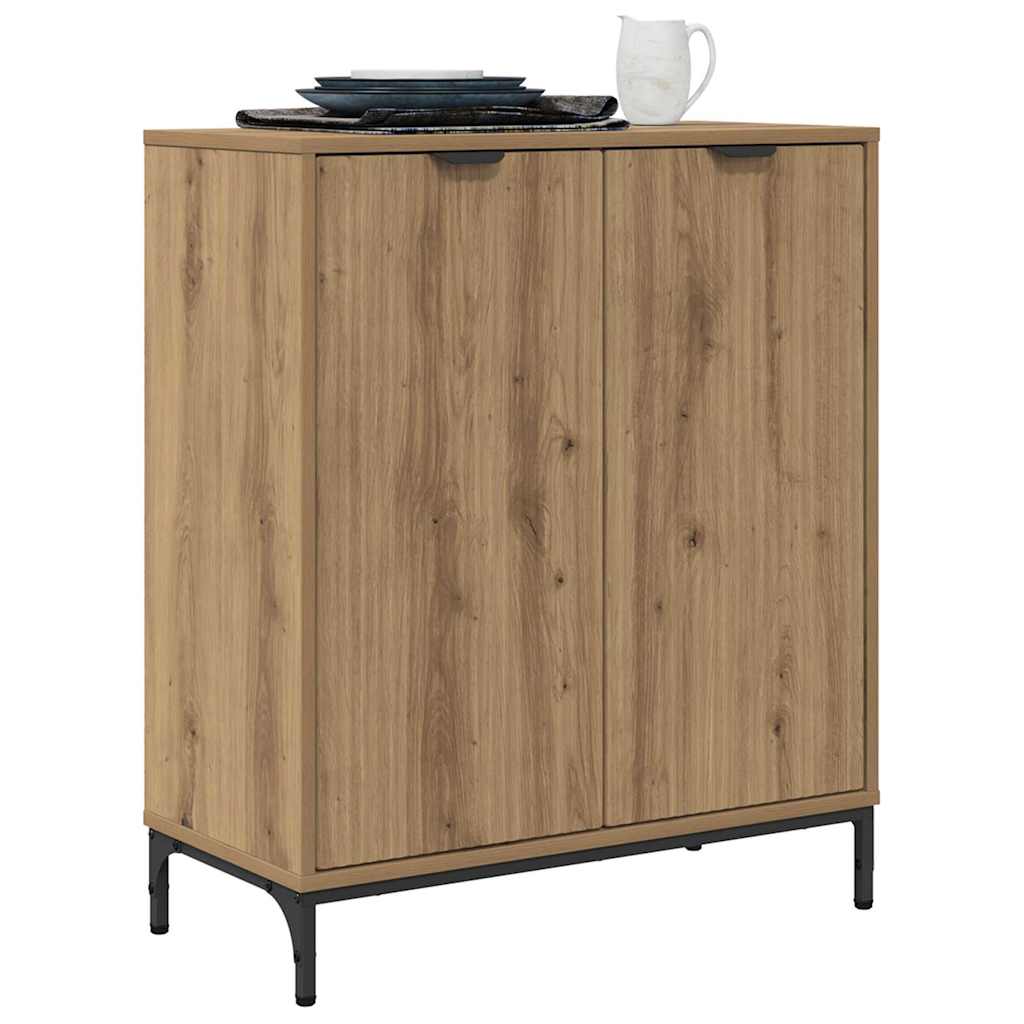 vidaXL Dressoir artisanaal eikenkleurig 69.5 x 33 x 82 cm Bewerkt hout