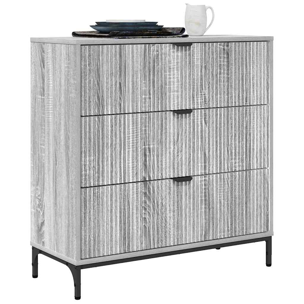 vidaXL Dressoir met lade Grijs sonoma 79.5 x 33 x 82 cm Bewerkt hout