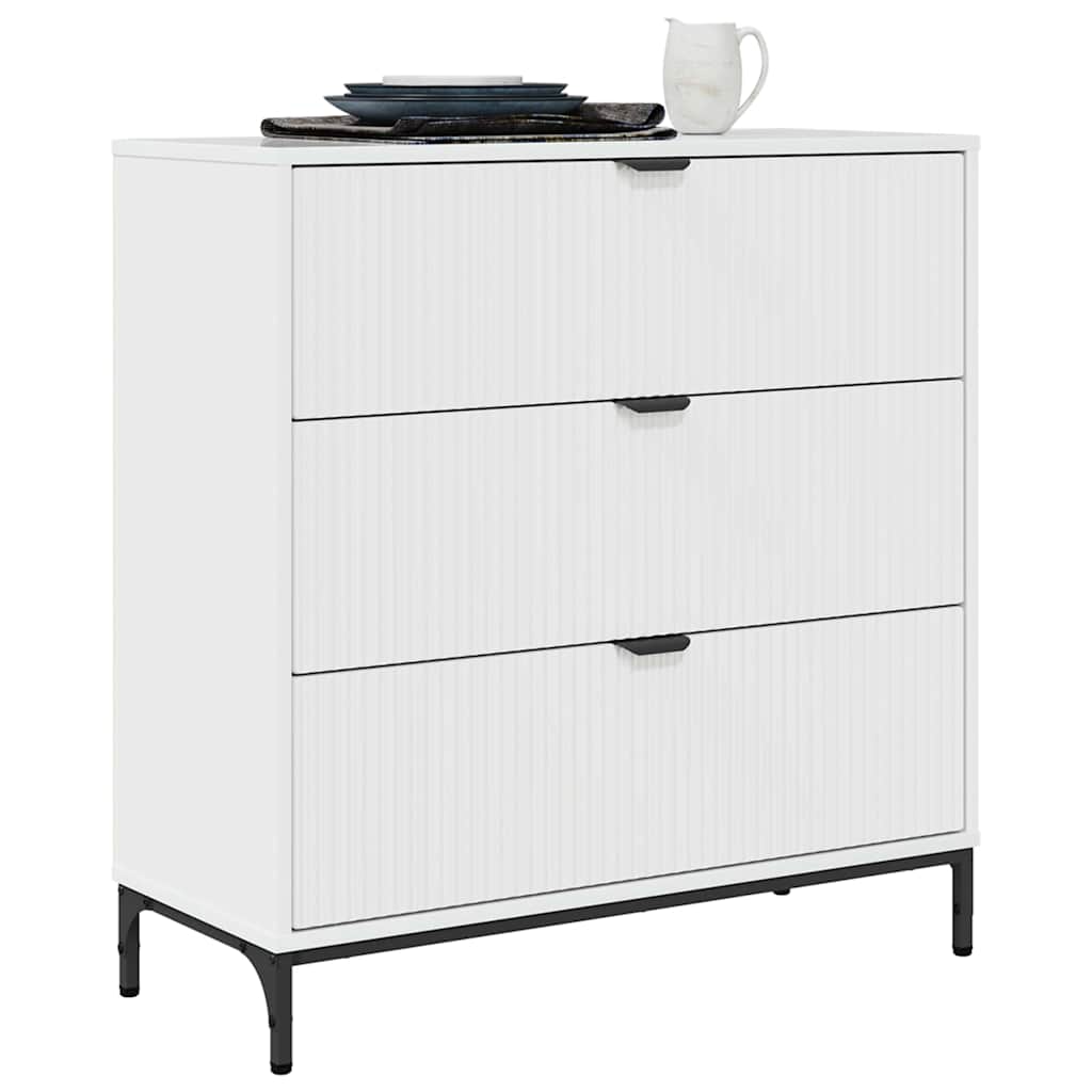 vidaXL Dressoir met lade Hoogglans wit 79.5 x 33 x 82 cm Bewerkt hout