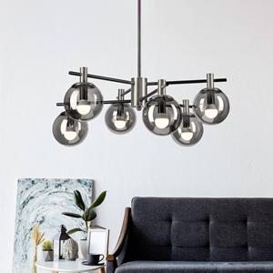 Lamkur Deckenlampe Lilou, &Oslash; 53cm, rauchgrau, Glas/Metall, 6-flg.