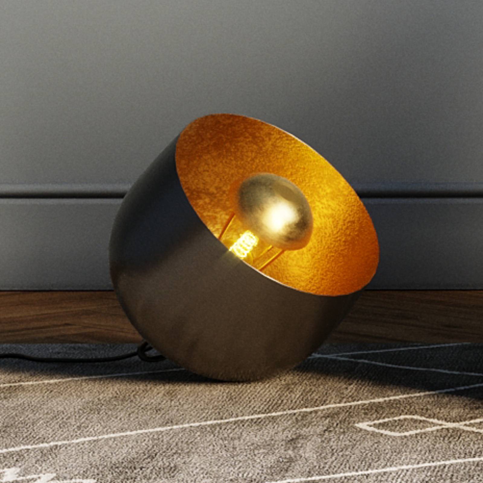KARE Apollon vloerlamp, zwart, Ø 28 cm