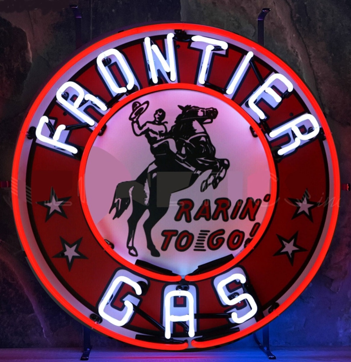 Fiftiesstore Frontier Gas Neon Verlichting 65 x 65 cm