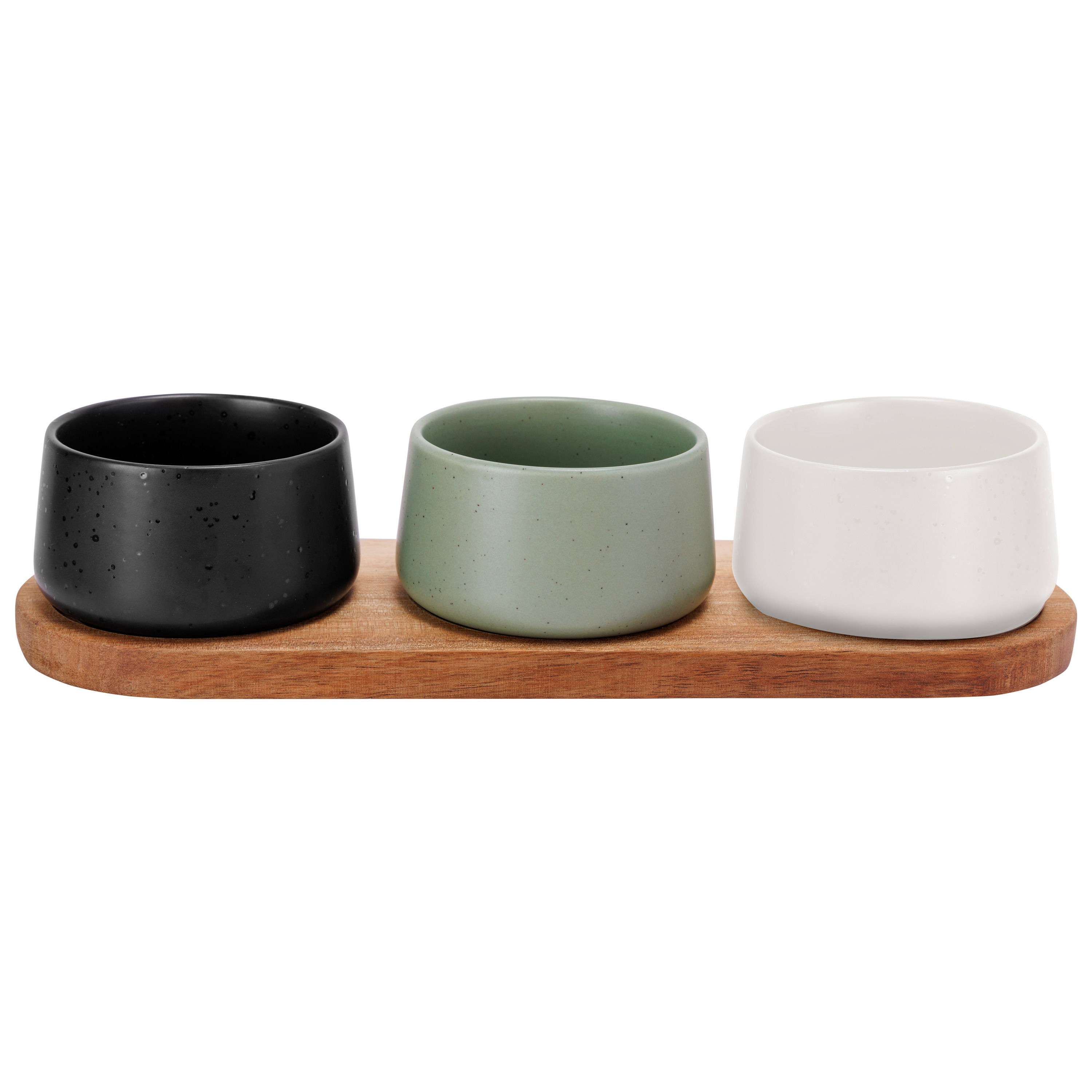 Cosy & Trendy Serveerplank bamboe - met 3x luxe schaaltjes - 32 x 10 cm - tapas en saus schaaltjes -