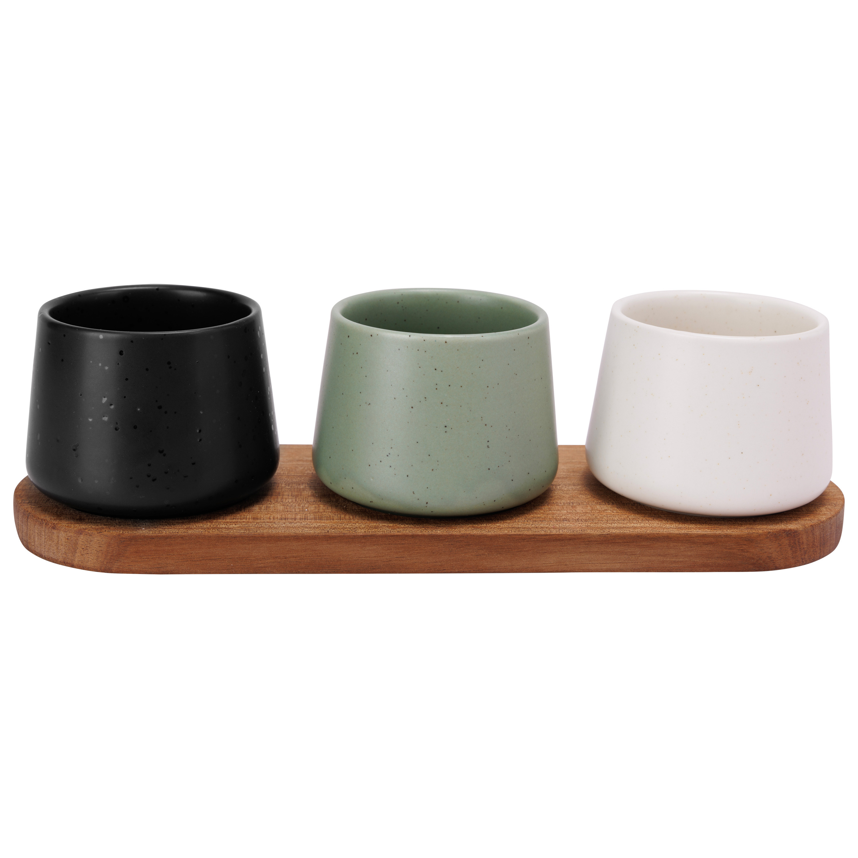 Cosy & Trendy Serveerplank bamboe - met 3x luxe schaaltjes - 30 x 10 cm - tapas en saus schaaltjes -