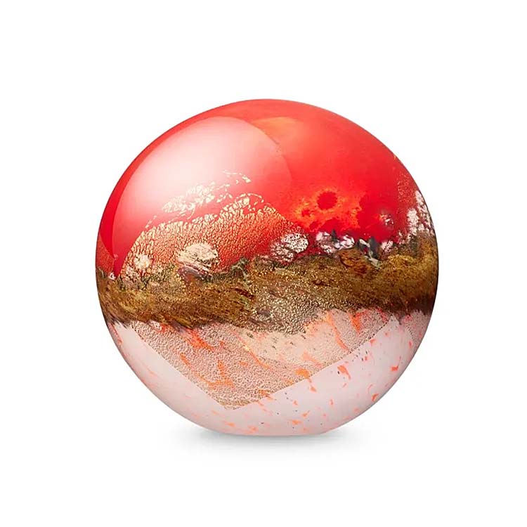 Urnwebshop Middelgrote Kristalglazen Bol-Urn Elan Red Sunset (1.5 liter)